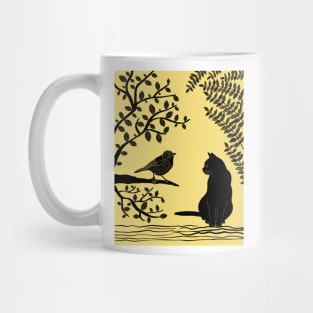 The Cat and the Bird Mug